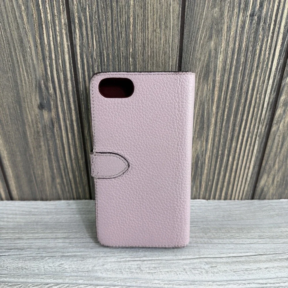 Mulberry iPhone 6 6s 7 Leather Wallet Folio Case Pink Burgundy Card Holder